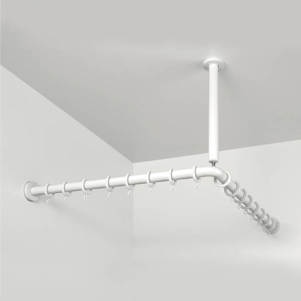 pba 01 Duschvorhangstange, 1200x1200 X440mm L- Form mit DA aus Nylon