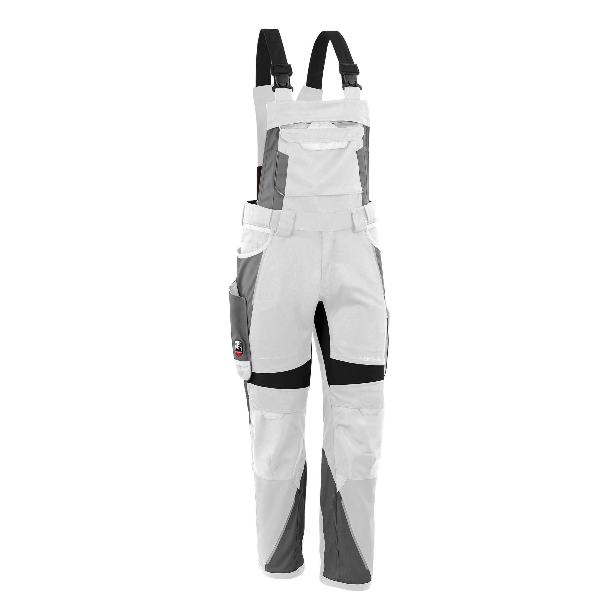 QUALITEX HIGH QUALITY WORKWEAR Latzhose IRON - weiß/grau - Herren: 29