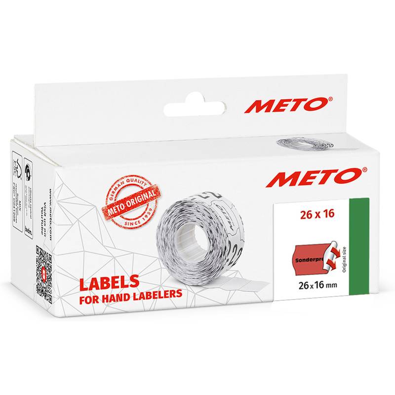 METO Vordruck-Etiketten für Preisauszeichner, 26 x 16 mm