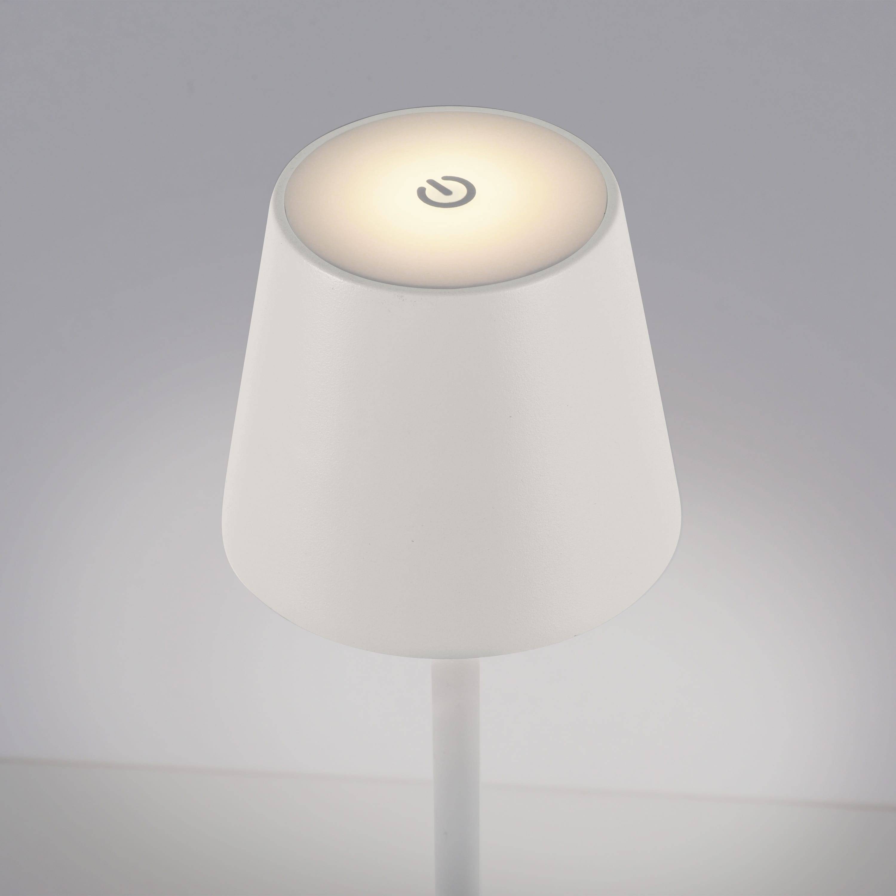 JUST LIGHT LED-Akku-Tischleuchte 19250-16 weiß, 2,5 W, 320 lm, 3000 K, IP54