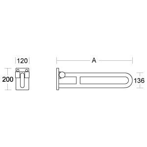pba 01 Stützklappgriff 850mm aus Nylon