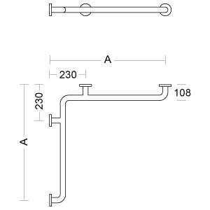 pba 01 Duschhandlauf 960x960mm aus Nylon