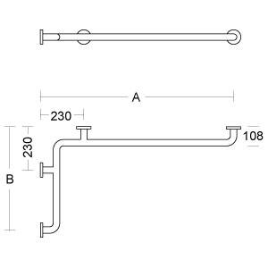 pba 01 Duschhandlauf 1760x760mm aus Nylon