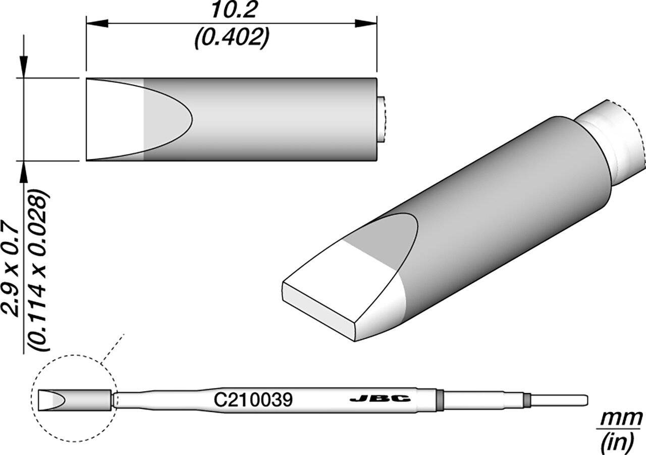 Kartuschenmeissel 2.9 X 0.7, C210039
