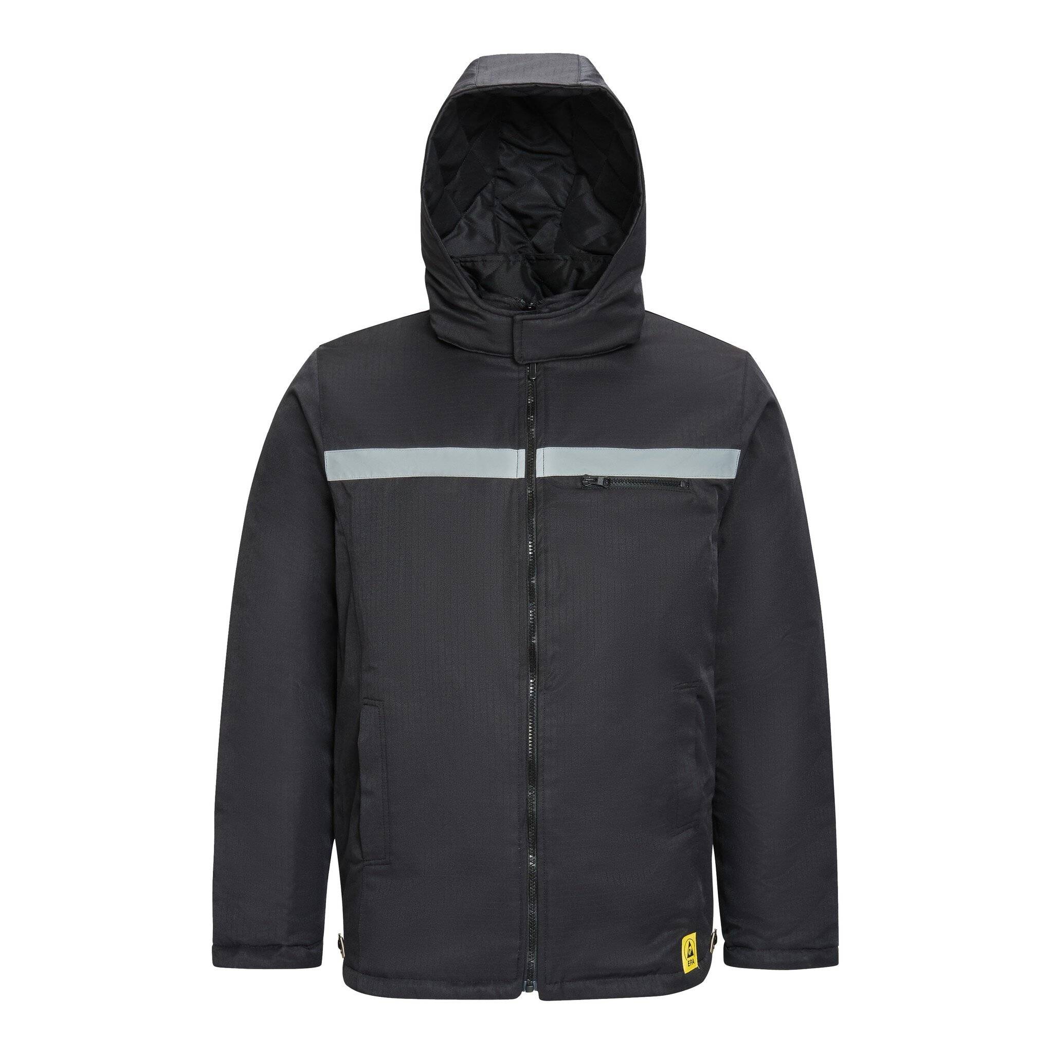 ESD-Winterjacke mit Kapuze, leicht, schwarz, S