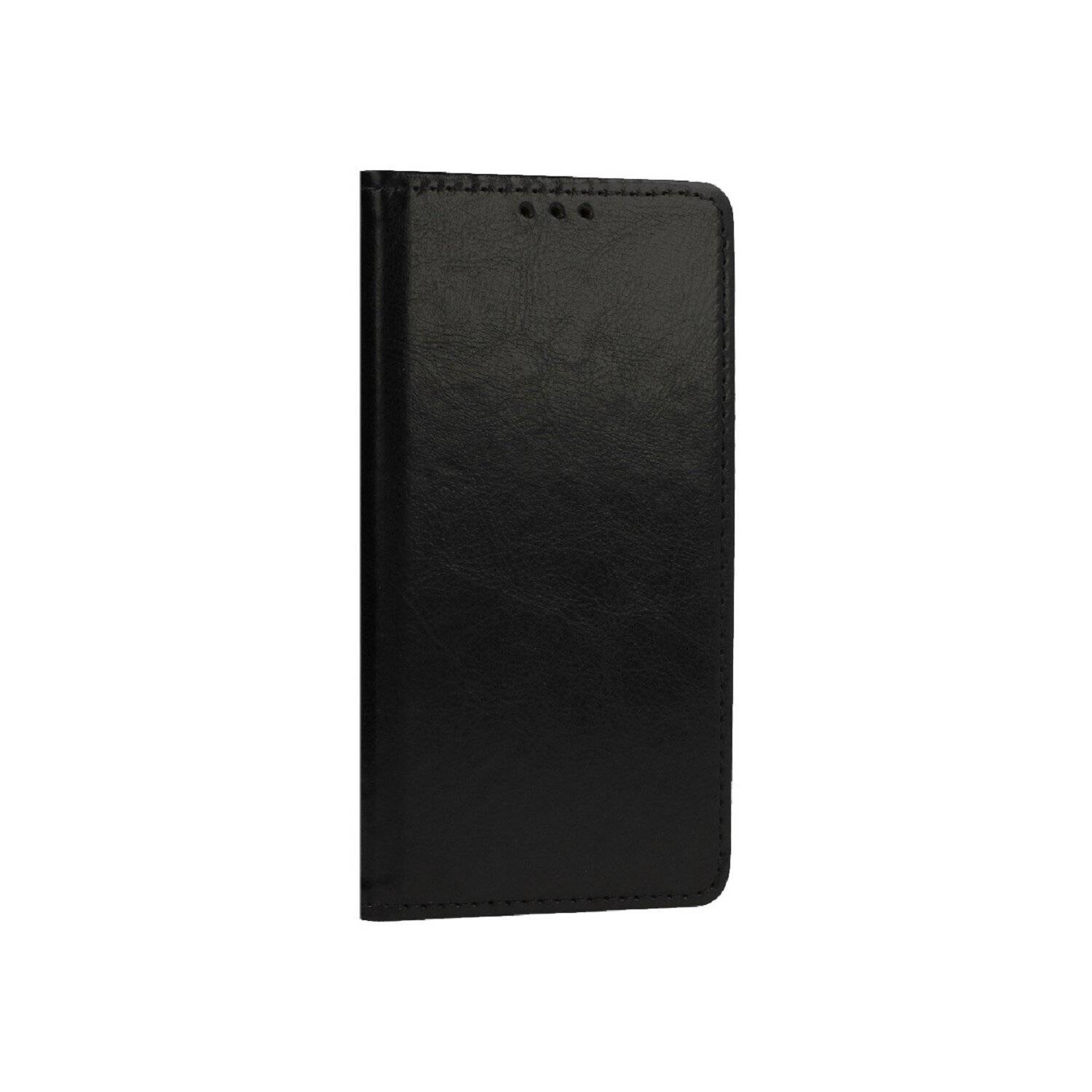Echt Leder Buchtasche Hülle kompatibel mit Samsung Galaxy S24 Plus Schwarz