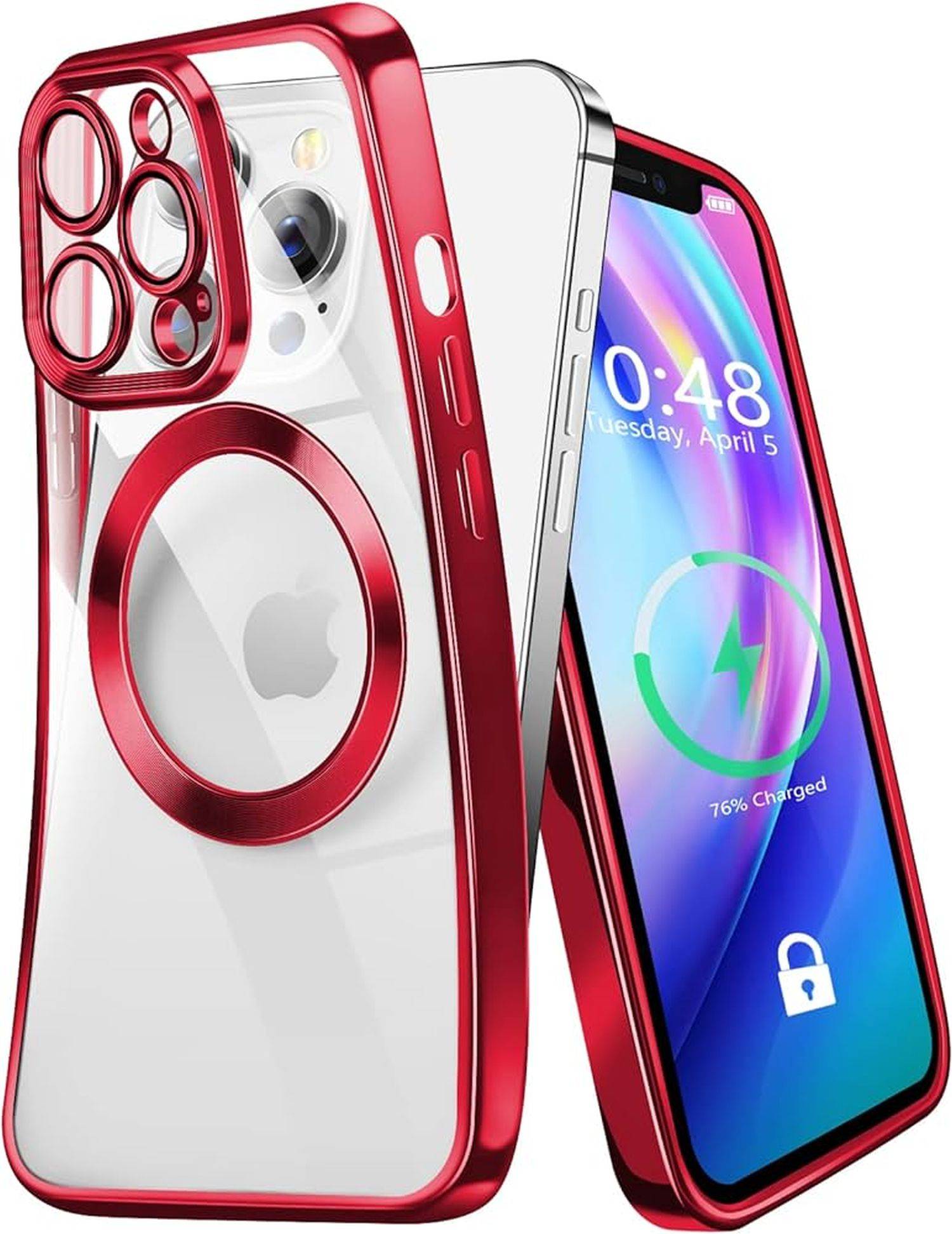 MagSafe Hülle mit Kameraschutz kompatibel mit Samsung Galaxy S24 Rot