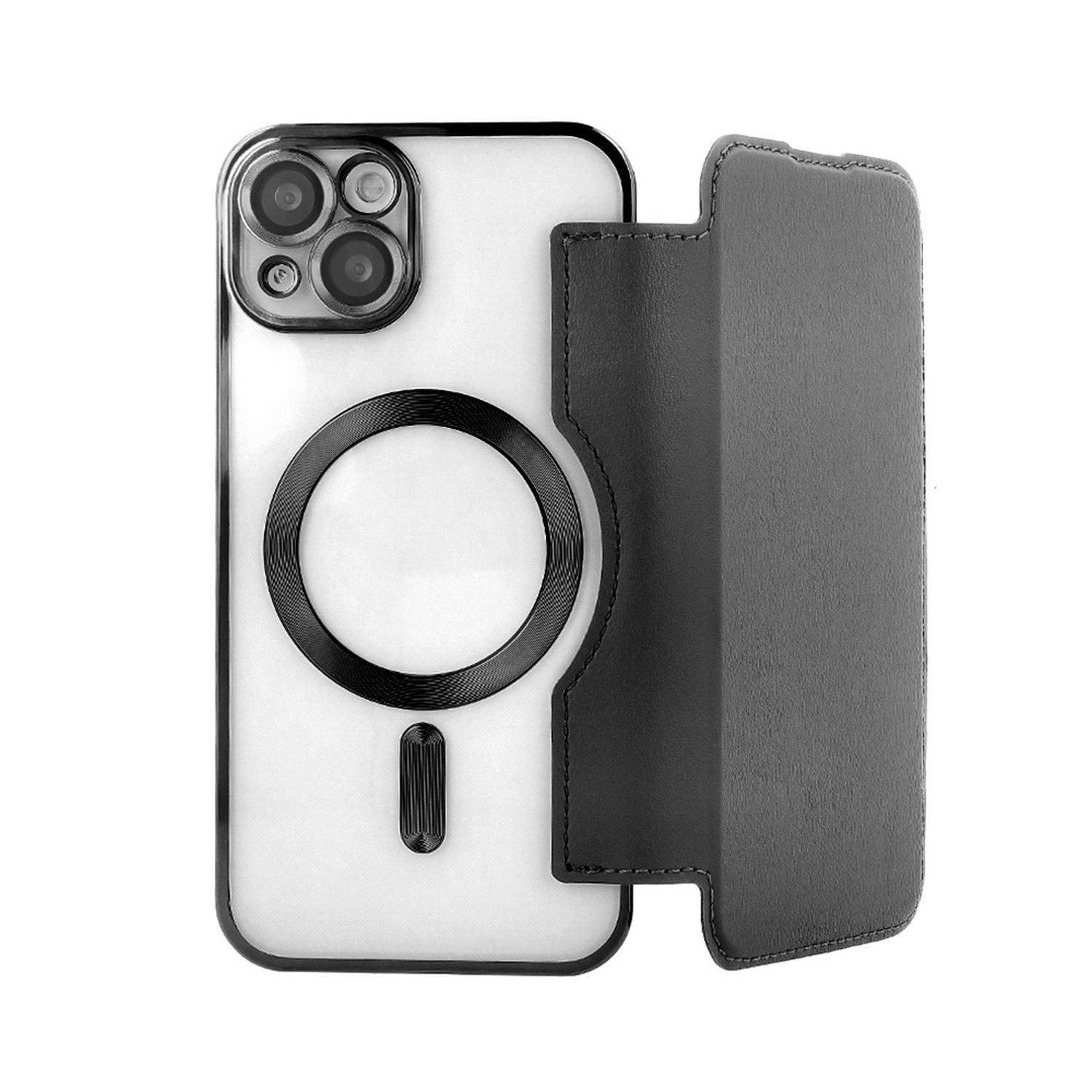 Smart Chome Mag Case Handyhülle MagSafe Tasche kompatibel mit iPhone 15 Pro Max Schwarz