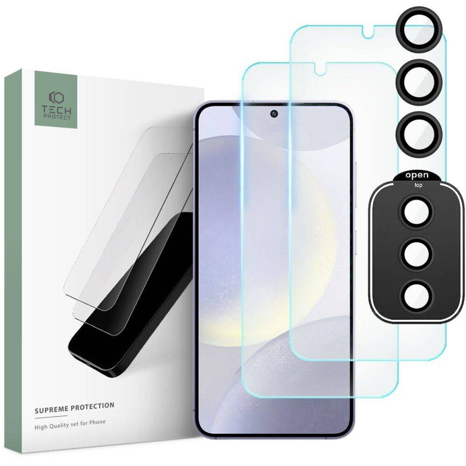 Gehärtetes Glas kompatibel mit SAMSUNG GALAXY S24+ Tech-Protect Supreme Set Klar
