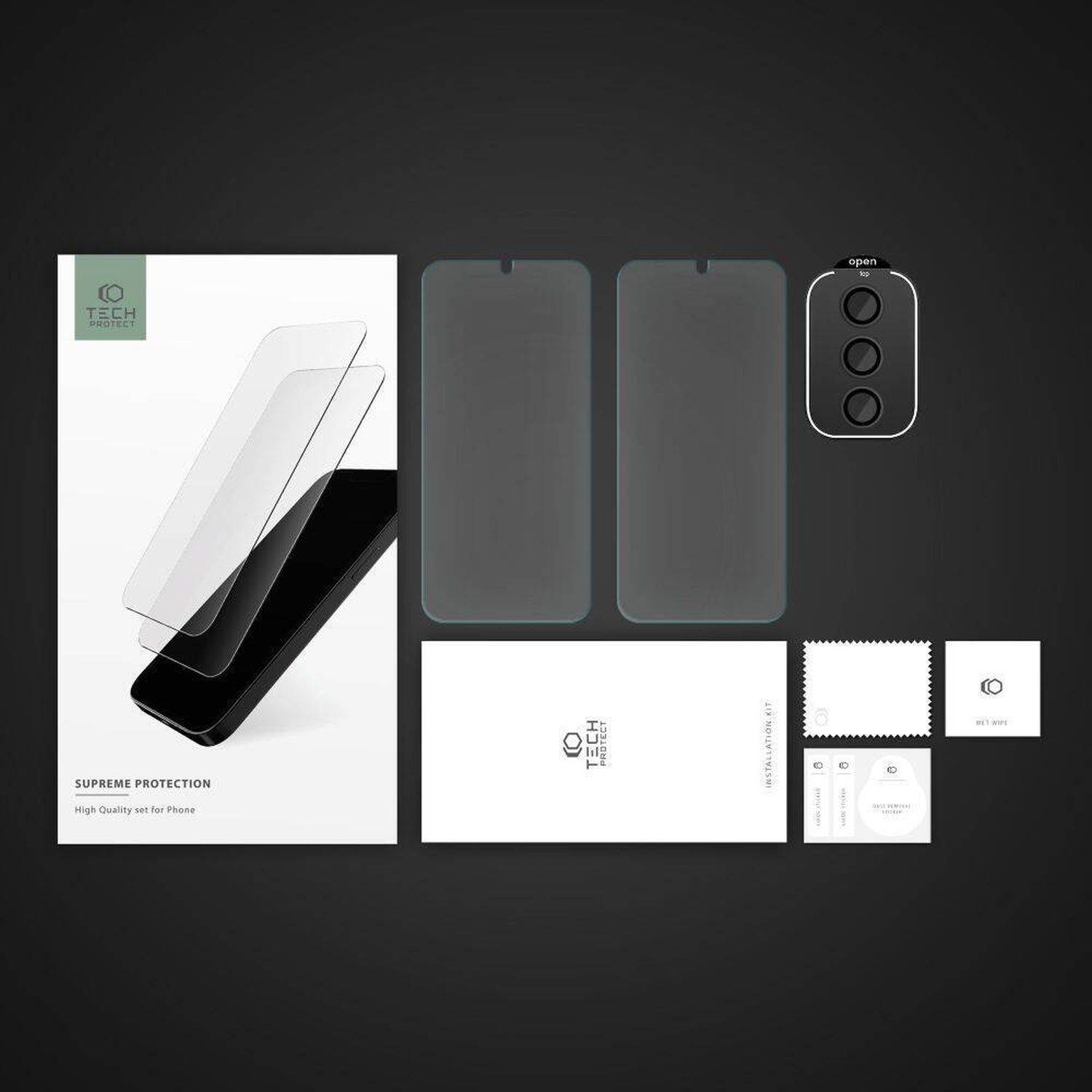 Gehärtetes Glas kompatibel mit SAMSUNG GALAXY S24+ Tech-Protect Supreme Set Klar