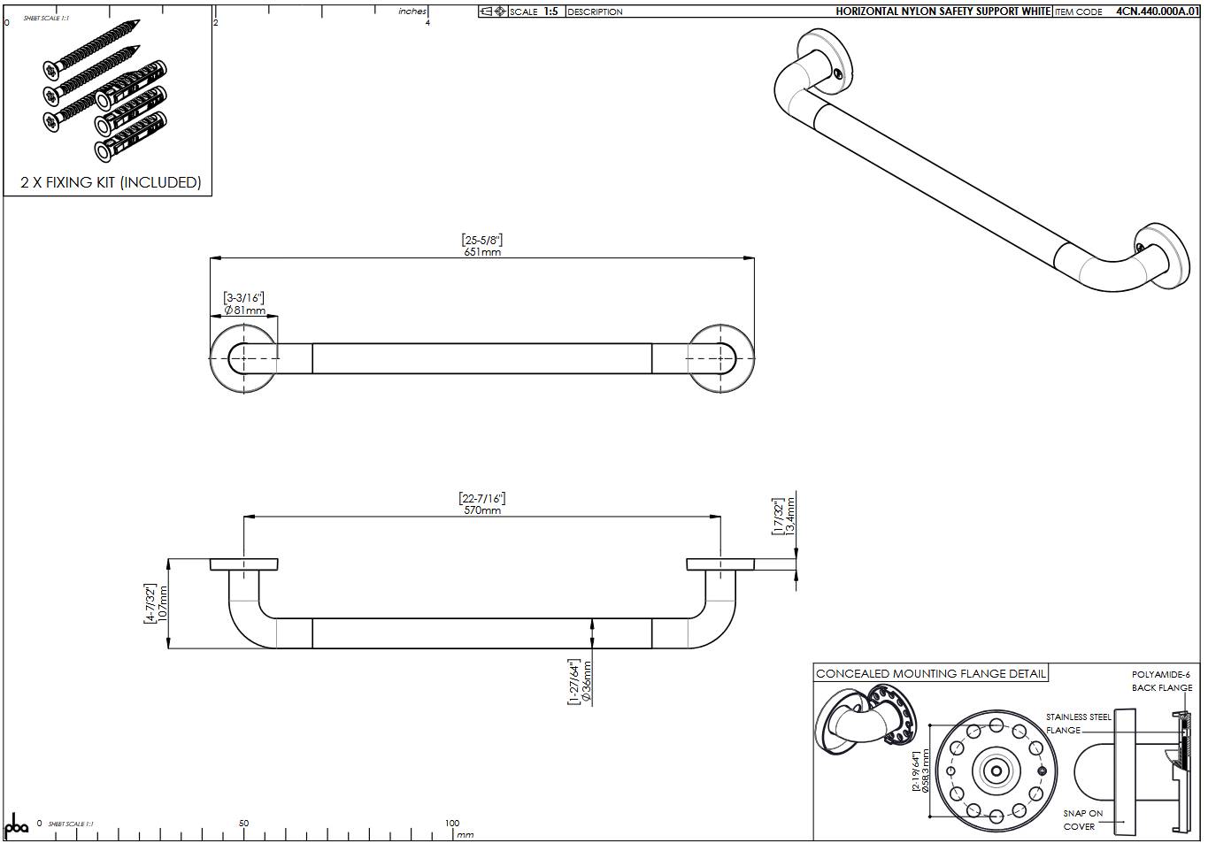 pba 01 Haltegriff 570mm aus Nylon