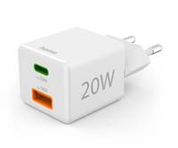 Hama - Netzteil - 20 Watt - 3 A - PD, QC 2.0, QC 3.0 - 2 Ausgabeanschlussstellen (USB Typ A, 24 pin USB-C)