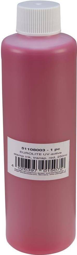 Eurolite Schwarzlicht-, UV- Leuchtfarben UV-aktive Stempelfarbe, transparent rot 51108003 Transparent-Rot 250 ml