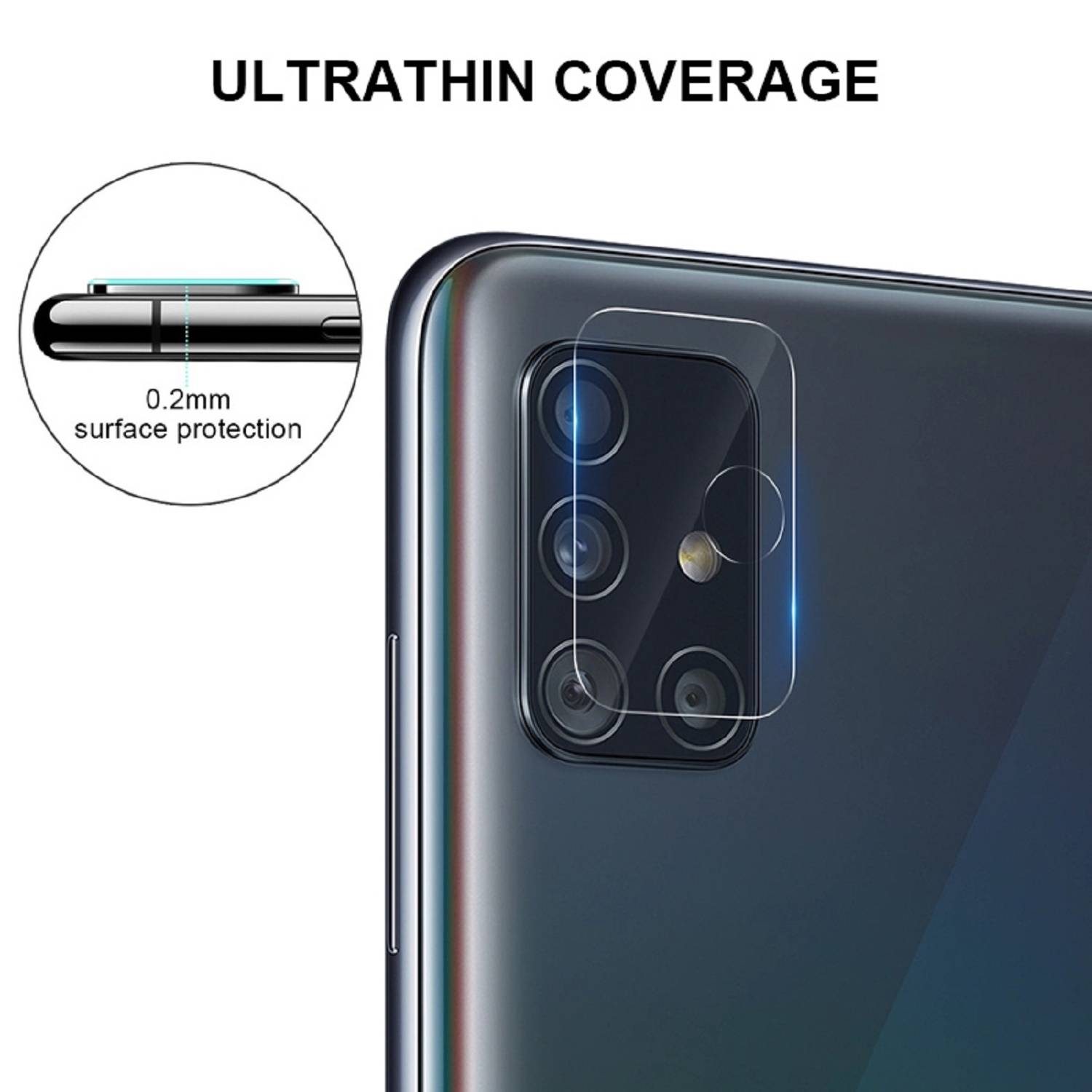 Kopie von 1x Kamera 9H Panzerhartglas für Samsung Galaxy A51 3D KLAR ECHTES TEMPERED Panzerglas Kameraglas Kamerhartglas Kameraschutzglas Schutzglas