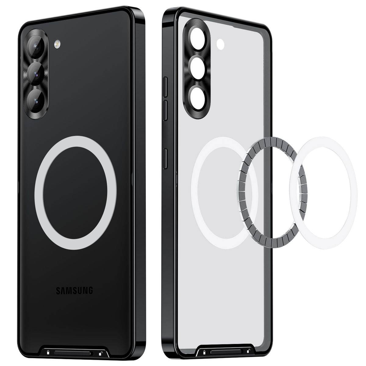 Für Samsung Galaxy S24 Magsafe Frosted Metall Case Cover Schutz Tasche Schwarz