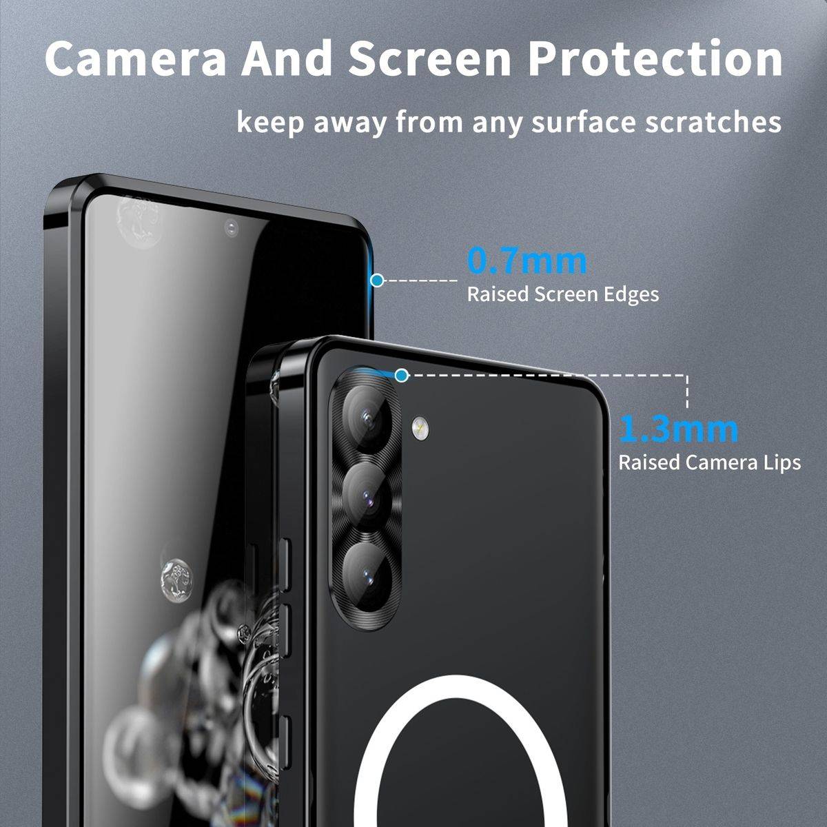 Für Samsung Galaxy S24 Magsafe Frosted Metall Case Cover Schutz Tasche Schwarz