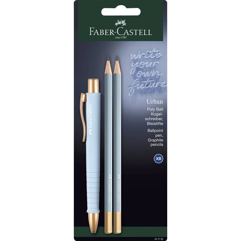 FABER-CASTELL Schreibgeräte-Set POLY BALL URBAN, hellblau