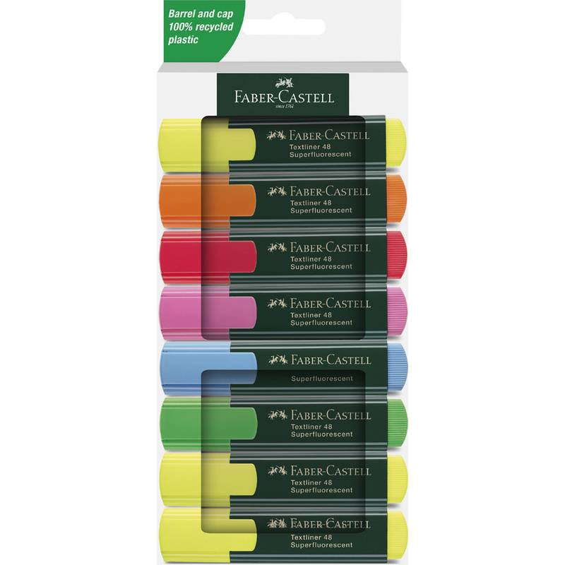 FABER-CASTELL Textliner 48 Refill - 8 Stück(e) - Multi - Meißel - Mehrfarben - Grün - Kunststoff - Polypropylen (PP)