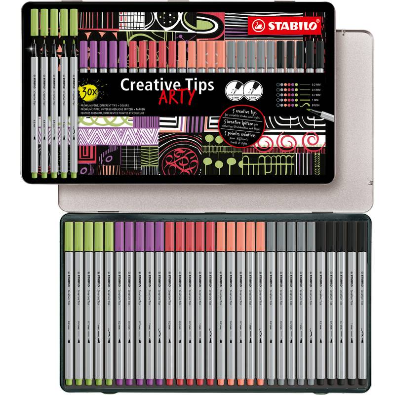STABILO Creative Tips ARTY PASTELL, 30er Metalletui