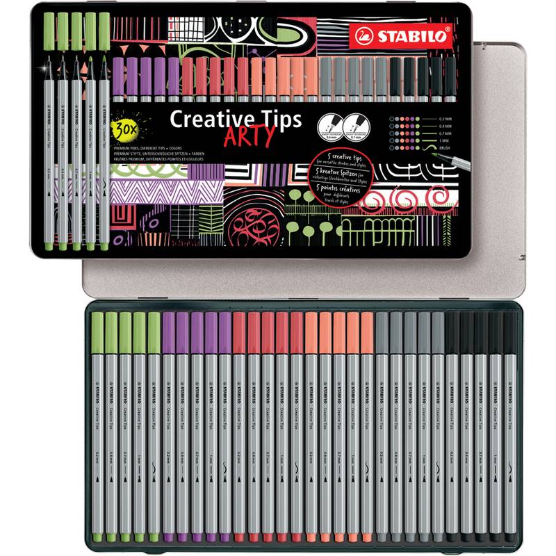 STABILO Creative Tips ARTY PASTELL, 30er Metalletui