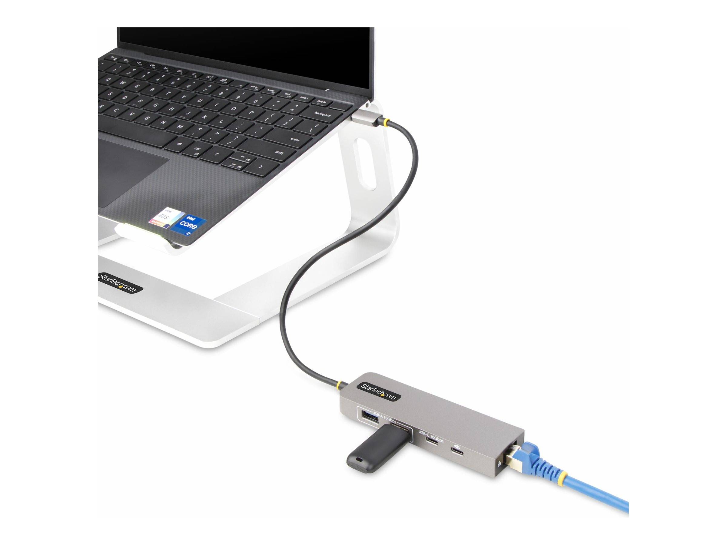 StarTech.com 3-Port USB-C Hub with 2.5 Gigabit Ethernet and 100W Power Delivery Passthrough Laptop Charging, USB-C to 2x
