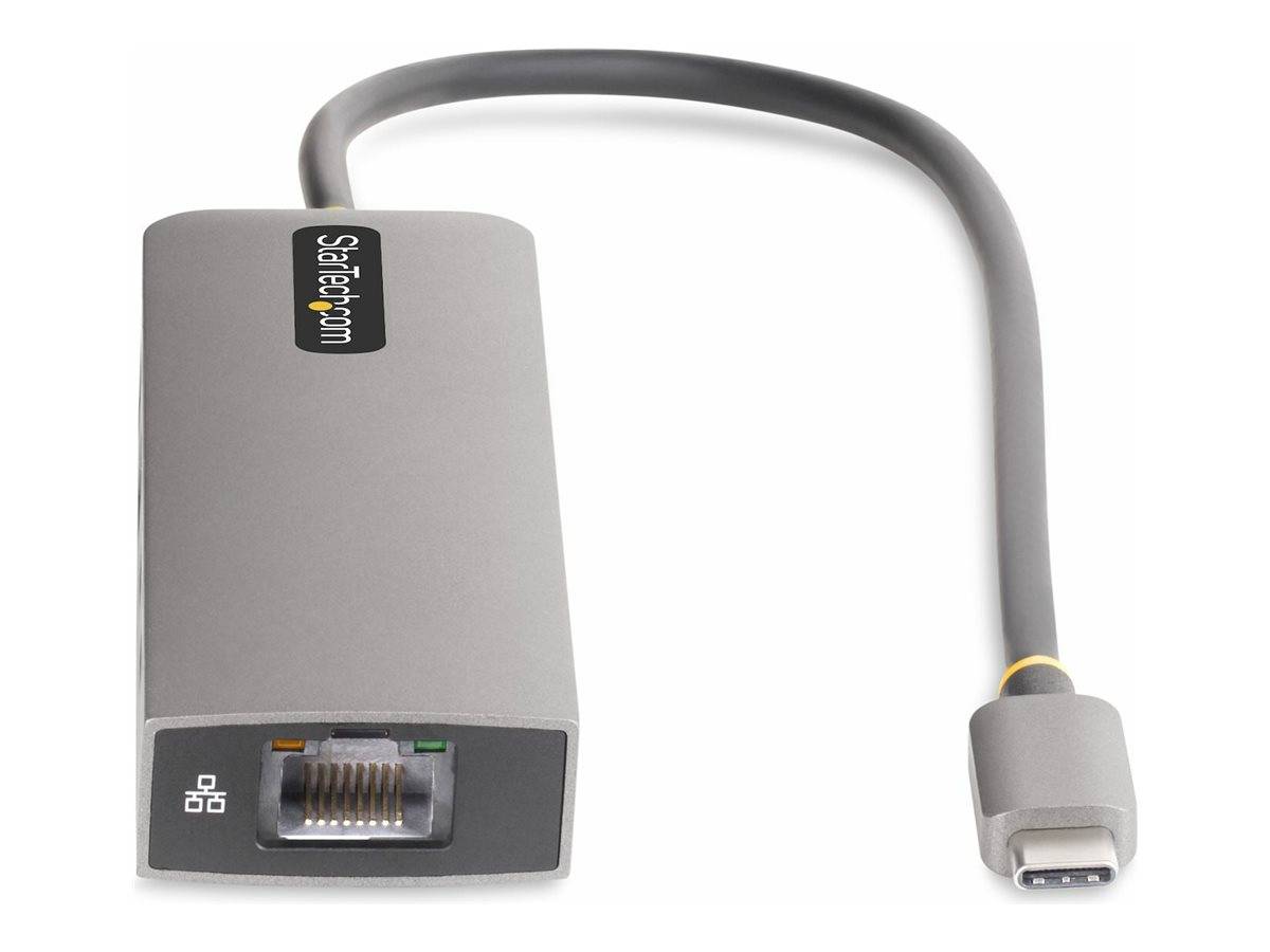 StarTech.com 3-Port USB-C Hub with 2.5 Gigabit Ethernet and 100W Power Delivery Passthrough Laptop Charging, USB-C to 2x USB-A/1x USB-C, USB 3.2