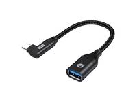 Conceptronic ABBY19B OTG-Adapter für USB 3.2 Gen 2 90° abgewinkeltes zu USB-A, USB-C, USB-A, Schwarz