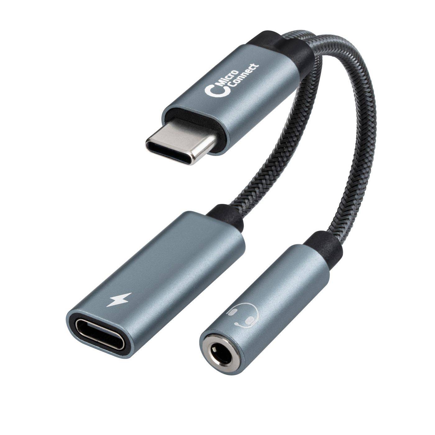 USB-C auf USB-C PD und Audio, Silber 13cm