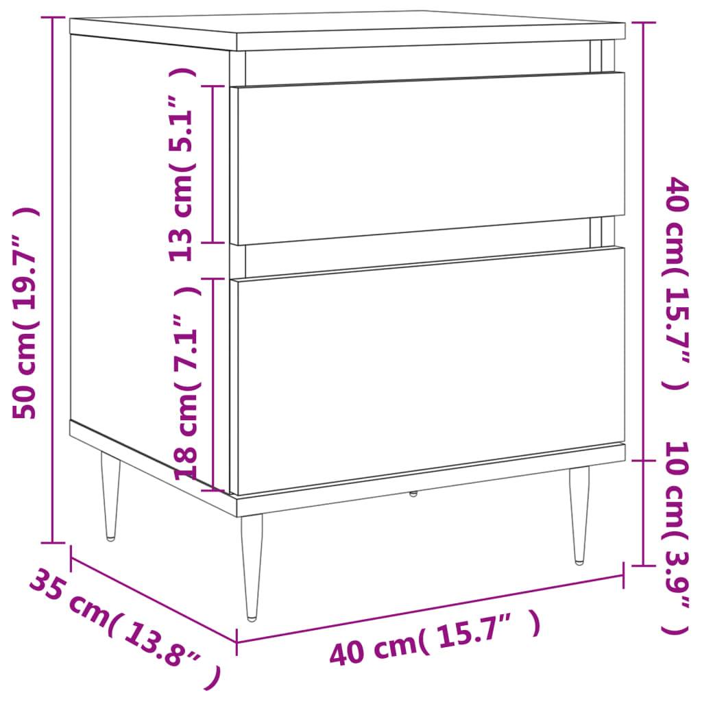 vidaXL Nachttisch Grau Sonoma 40x35x50 cm Holzwerkstoff