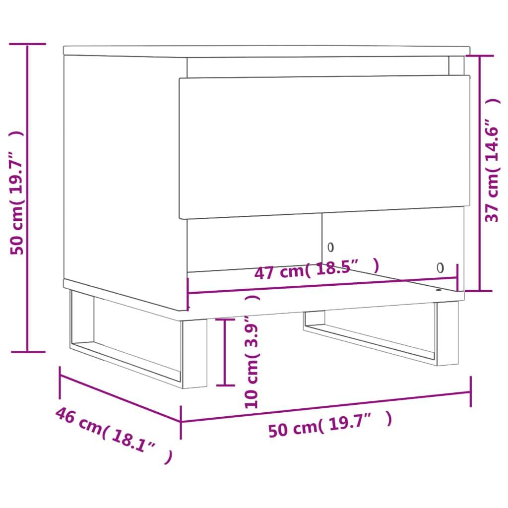 vidaXL Couchtische 2 Stk. Schwarz 50x46x50 cm Holzwerkstoff