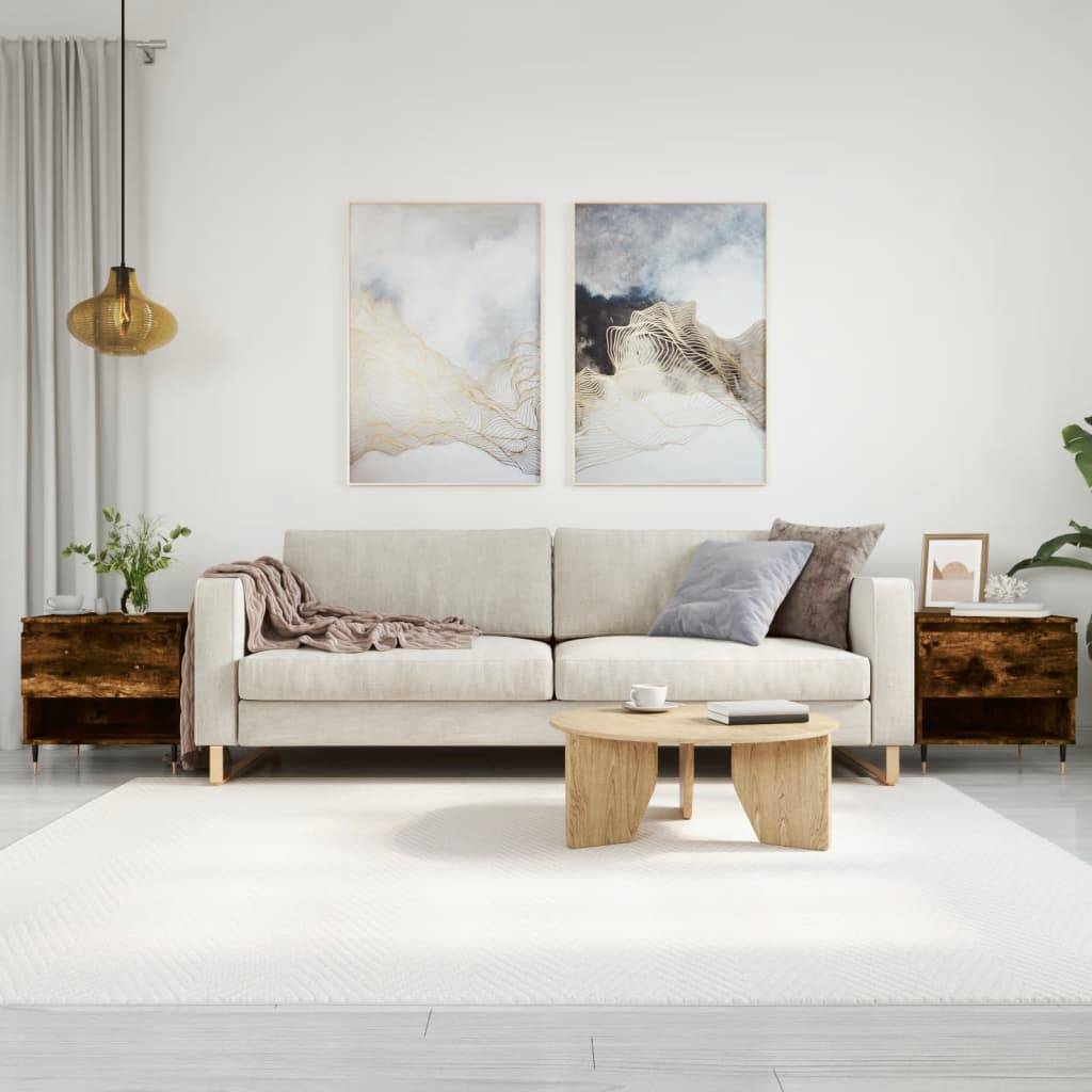 vidaXL Couchtische 2 Stk. Räuchereiche 50x46x50 cm Holzwerkstoff