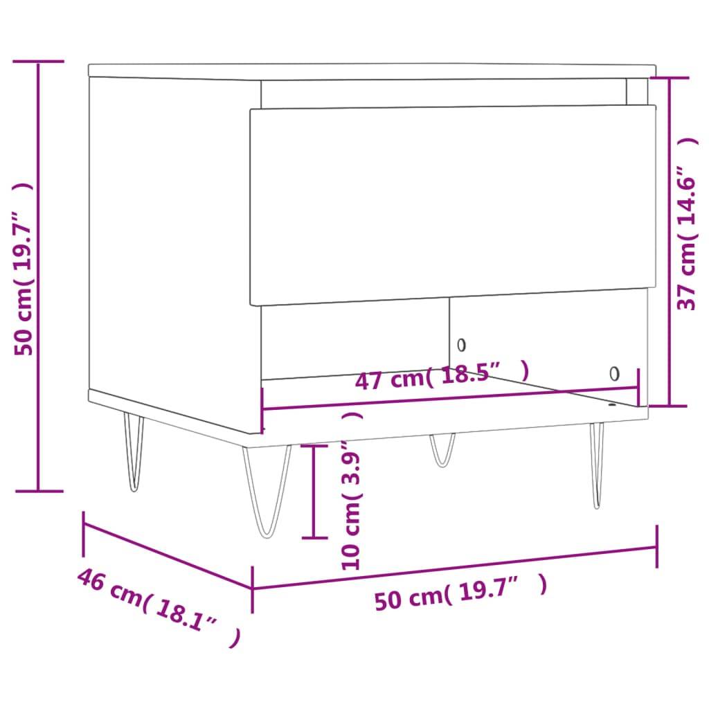 vidaXL Couchtische 2 Stk. Braun Eichen-Optik 50x46x50 cm Holzwerkstoff