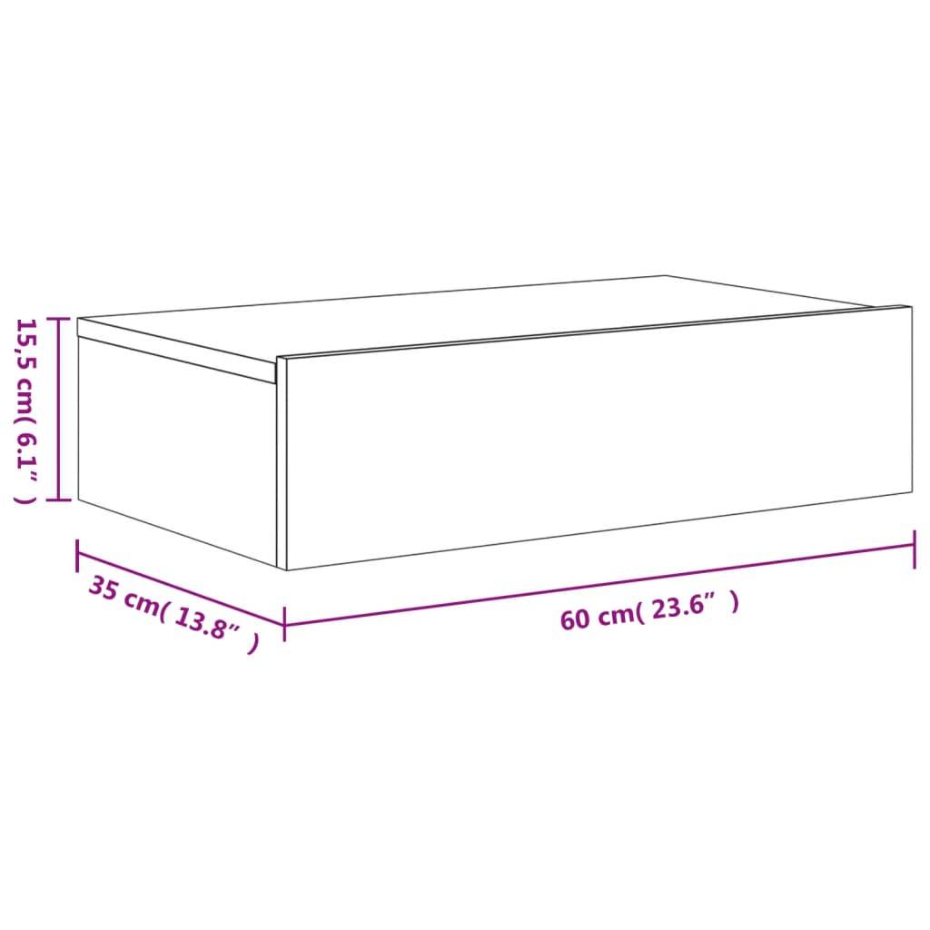 vidaXL TV-Schrank mit LED-Leuchten Weiß 60x35x15,5 cm