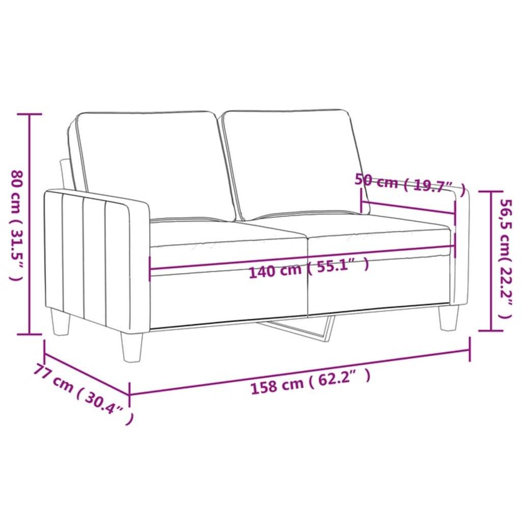vidaXL 2-Sitzer-Sofa Braun 140 cm Stoff