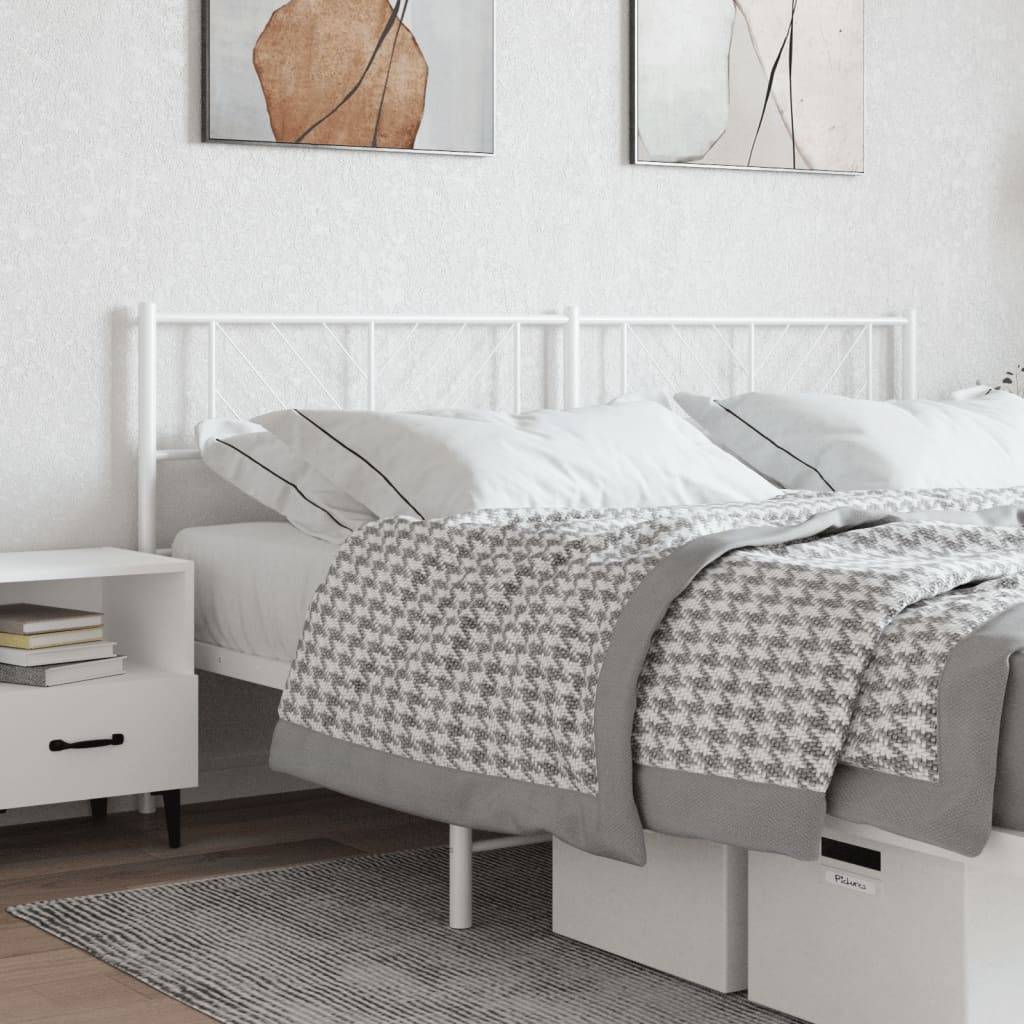 vidaXL Kopfteil Metall Weiß 200 cm