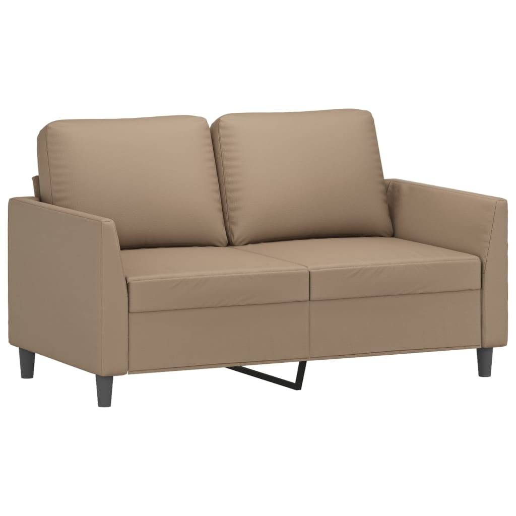 vidaXL 3-tlg. Sofagarnitur mit Kissen Cappuccino-Braun Kunstleder