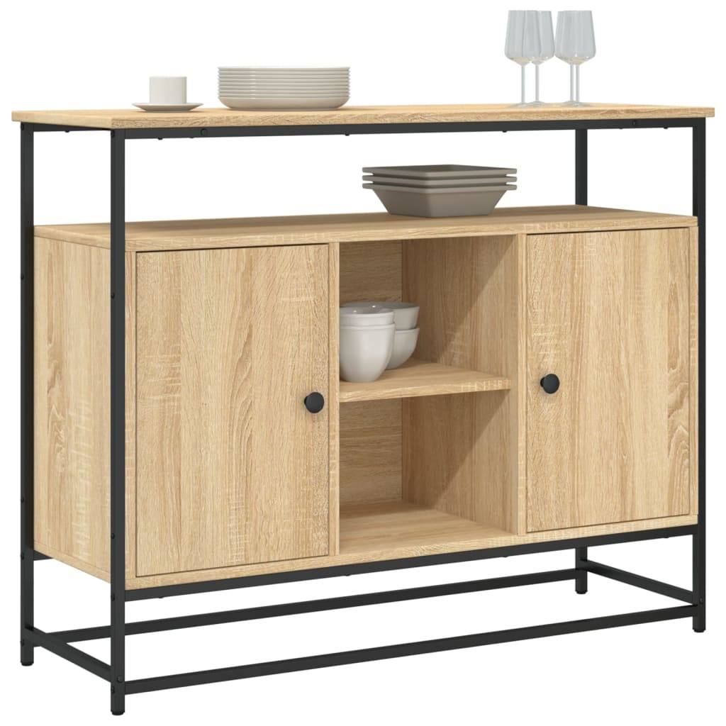 vidaXL Sideboard Sonoma-Eiche 100x35x80 cm Holzwerkstoff