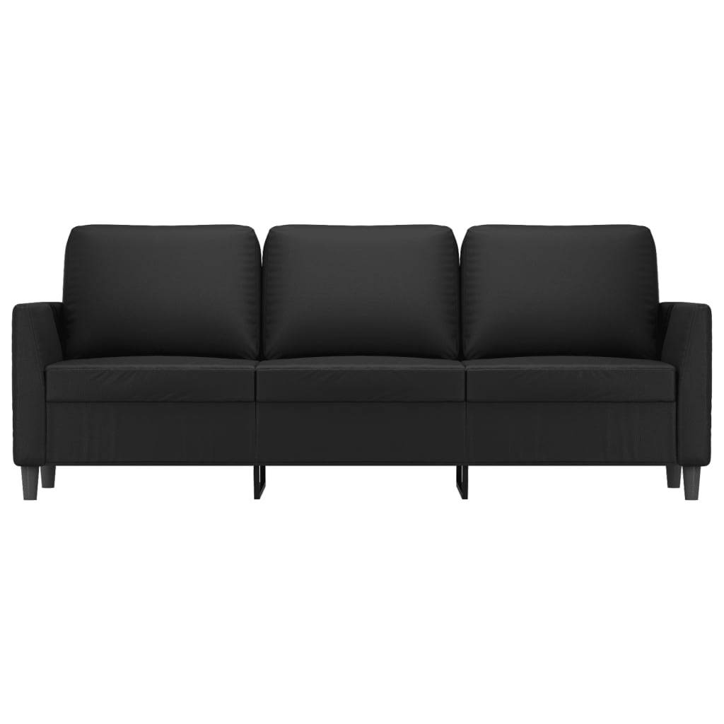 vidaXL 3-Sitzer-Sofa Schwarz 180 cm Kunstleder