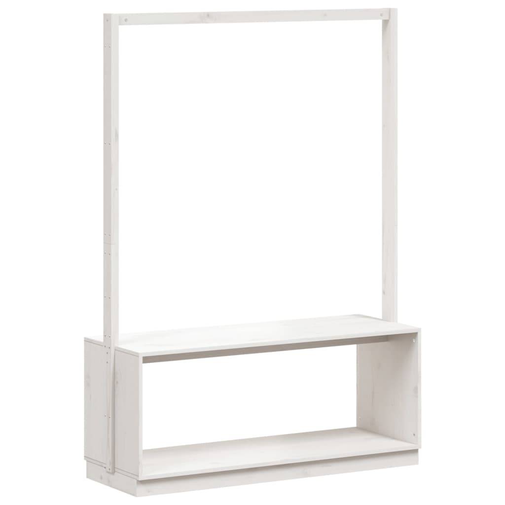 vidaXL Kleiderständer mit Schuhablage Weiß 113x40x157,5 cm Kiefernholz