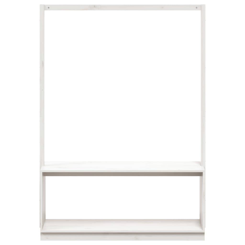 vidaXL Kleiderständer mit Schuhablage Weiß 113x40x157,5 cm Kiefernholz