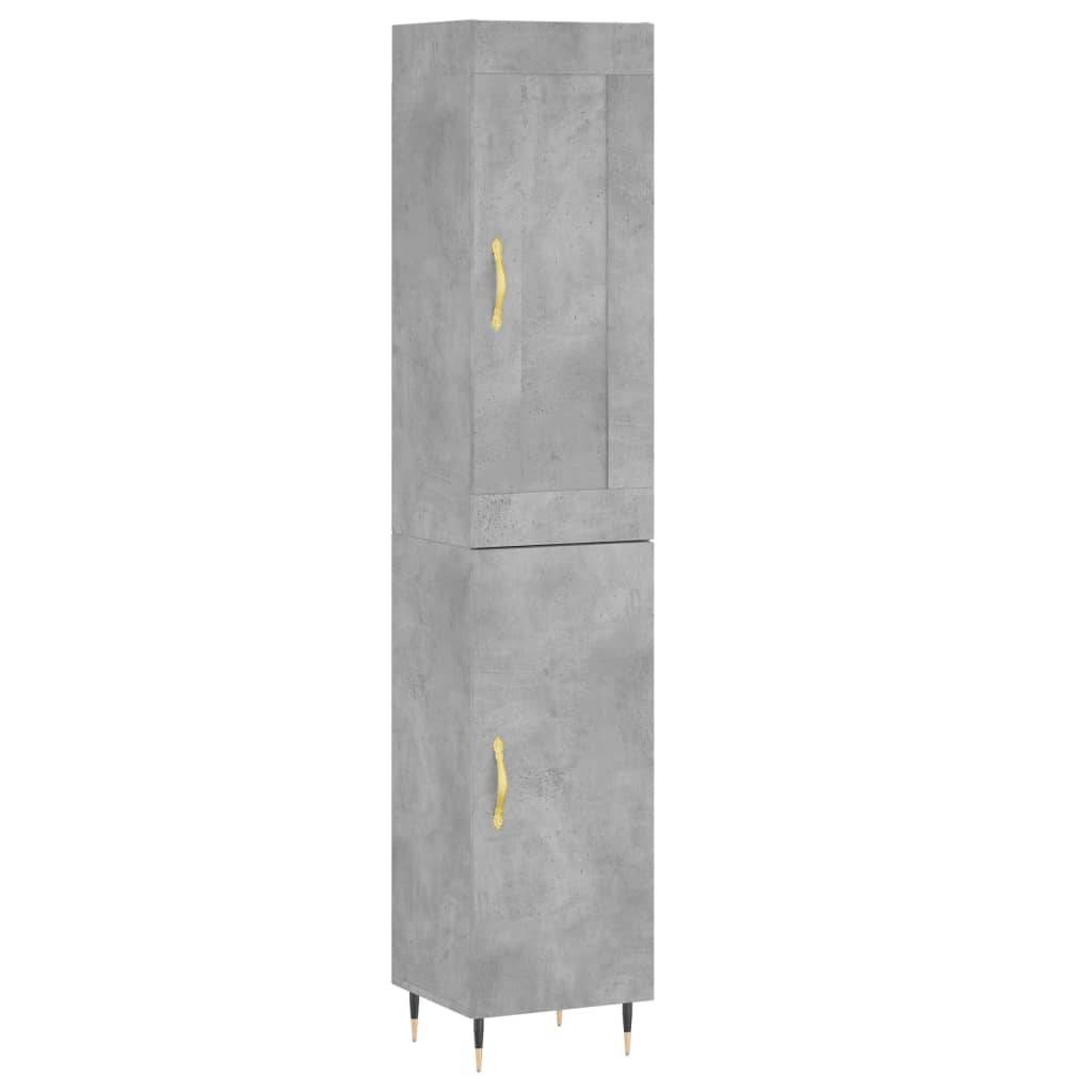vidaXL Highboard Betongrau 34,5x34x180 cm Holzwerkstoff