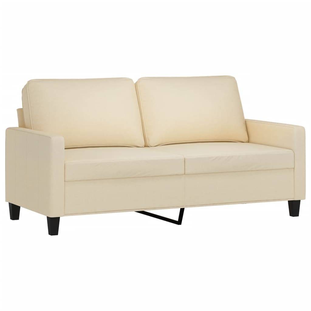 vidaXL 3-tlg. Sofagarnitur mit Kissen Creme Stoff