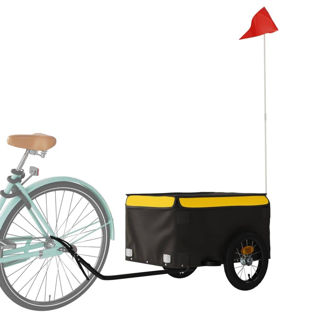 vidaXL Fahrradanhänger Schwarz und Gelb 30 kg Eisen