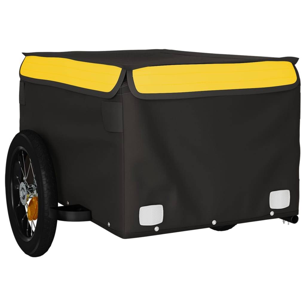 vidaXL Fahrradanhänger Schwarz und Gelb 30 kg Eisen