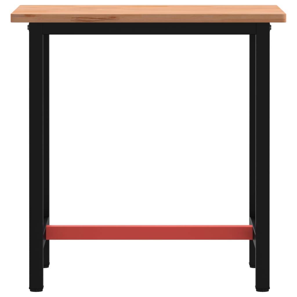 vidaXL Werkbank 80x55x81,5 cm Massivholz Buche und Metall