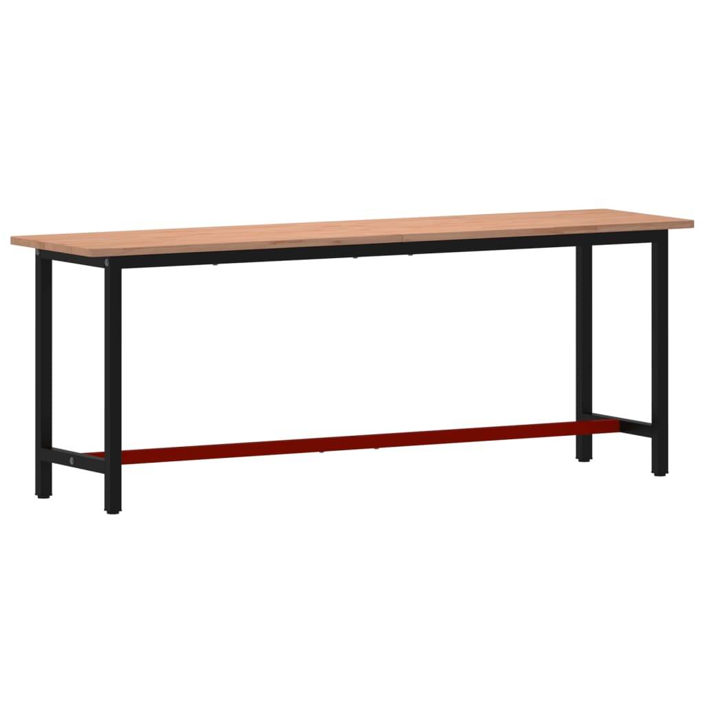 vidaXL Werkbank 220x55x81,5 cm Massivholz Buche und Metall