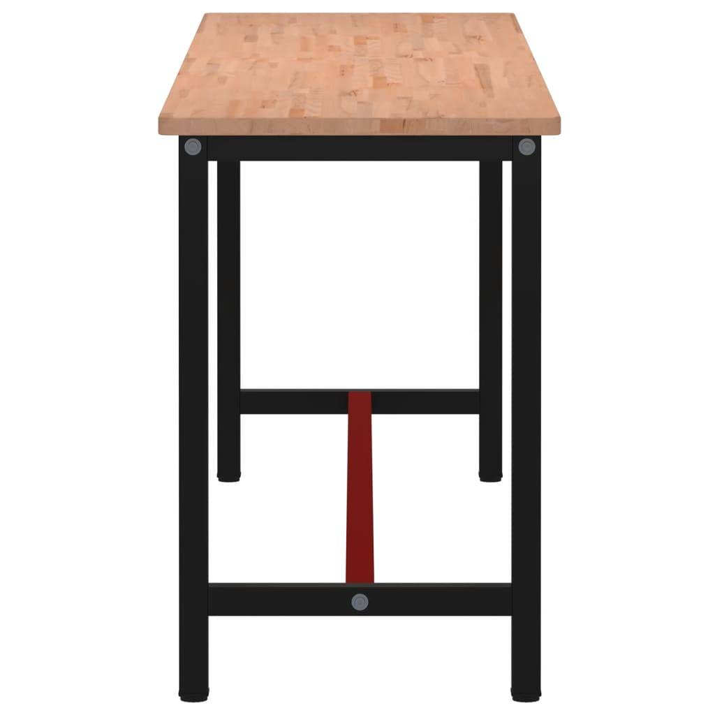 vidaXL Werkbank 220x55x81,5 cm Massivholz Buche und Metall