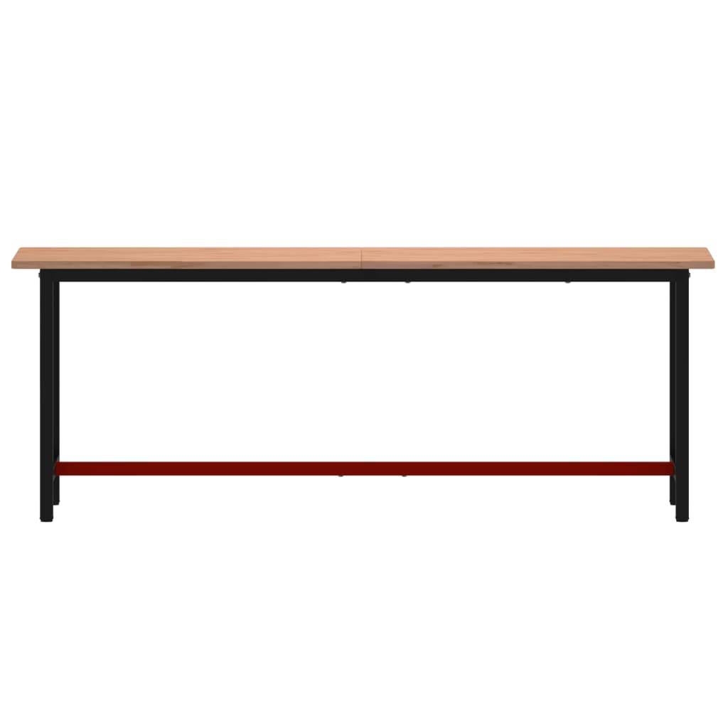 vidaXL Werkbank 220x55x81,5 cm Massivholz Buche und Metall