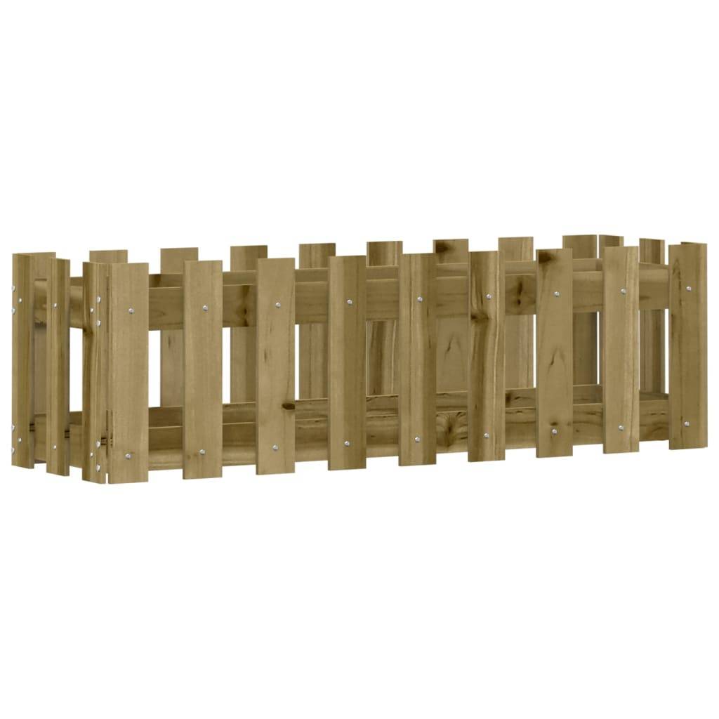 vidaXL Hochbeet Lattenzaun-Design 100x30x30 cm Kiefernholz Imprägniert