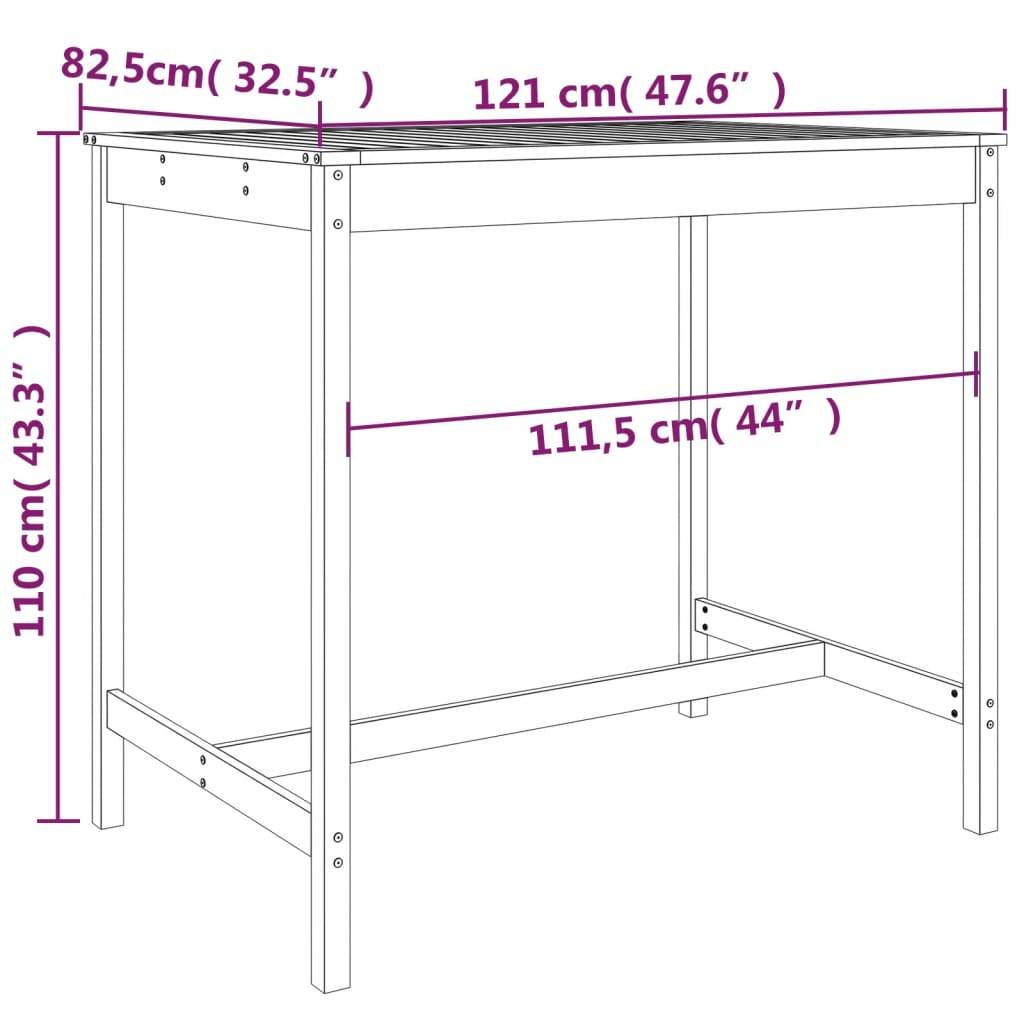 vidaXL 5-tlg. Gartenbar-Set Honigbraun Massivholz Kiefer